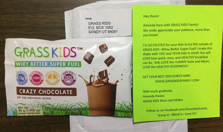 Free GrassKids Crazy Chocolate whey