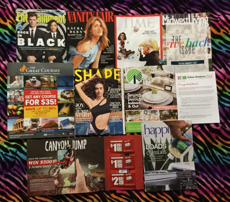 📬 01-12-2019 FREE mail 📽 Entertainment weekly 👗 Vanity Fair ⏳ TIME 🎠 Midwest Living 🏫 The Great Courses 👙 Shape 💲 Dollar Tree Value Seekers Club Catalog 🚬 Winston coupons 🚰 Happi 📚