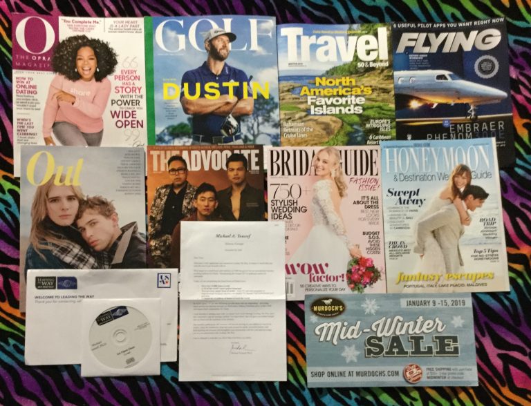 📬 01-14-2019 FREE mail 🙆 O 🏌Golf 🏖 Travel 50 & Beyond  🛩 Flying 🔍 Out 🤑 The Advocate 👰 Bridal Guide 🛳 Honeymoon 📀 Leading the Way with Dr. Michael Youssel 🐎 Murdoch’s Winter sale 📚