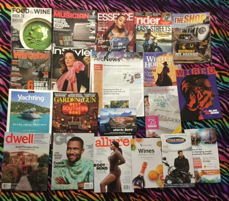 📬 01-22-2019 FREE mail 🍷Food & wine 🎹 Electronic Musician 👖Essence 🏍 Rider 🚌 The Shop 🏹 Whitetail Journal 👗 In Style 🏔 Arc News 🏇 Western Horseman 🛥 Yachting 🍸🔫 Garden & Gun 🌎 Collette Europe Guide  🛏 Brylane Home 🔌 Wired 🏡 Dwell 👲 GQ 👙Allure 🍾 Wines 👕 Cycle Gear 🏩 Human Resource Executive 📚
