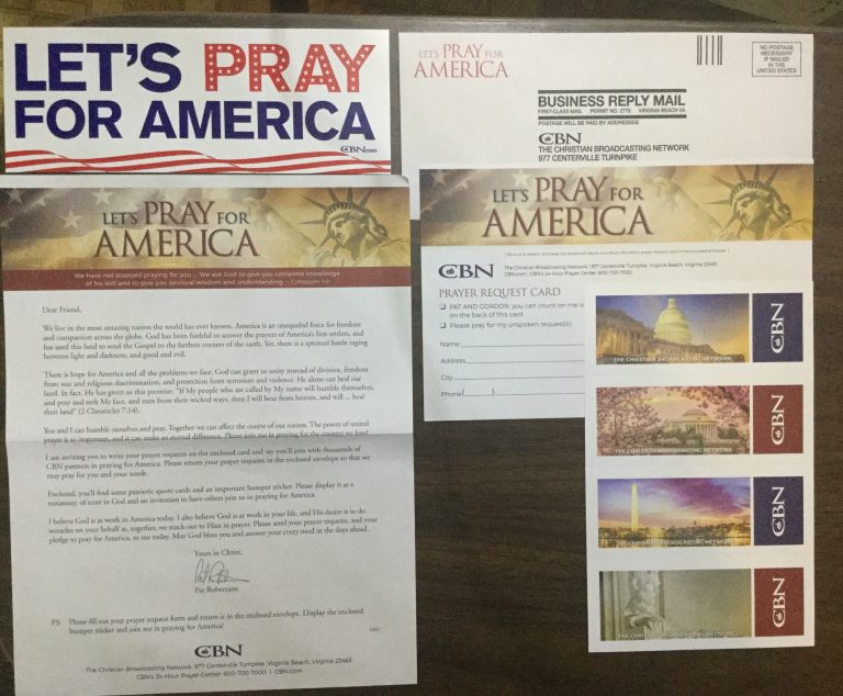 Free  Let’s Pray for America Bumper Sticker
