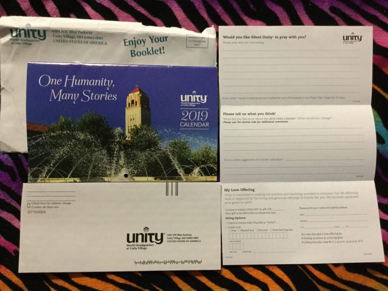 Free  2019  Unity World Headquarters at Unity Village calendar