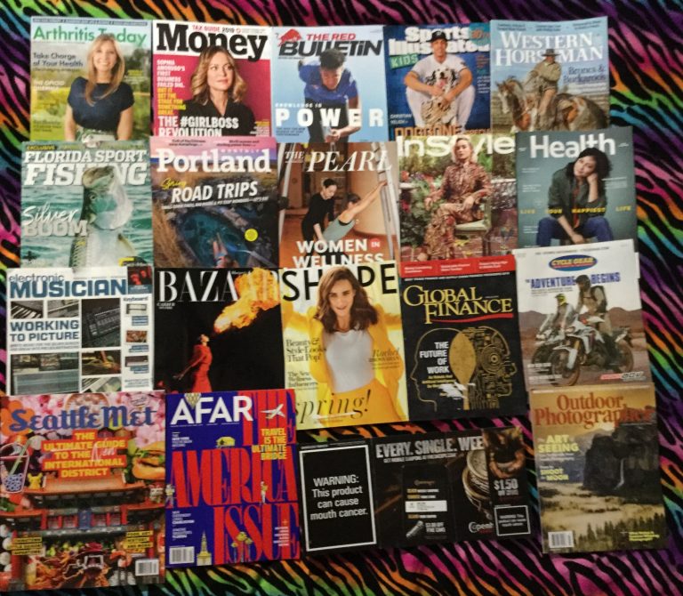 📬 02-19-2019 FREE mail 💉Arthritis Today 💸Money 🏃The Red Bulletin ⚾ Sports Illustrated Kids 🏇Western Horseman 🎣 Florida Sport Fishing 👙Portland Monthly 🏋The Pearl 👗 In Style 💊Health 🎹Electronic Musician 🔥Harper’s Bazaar  💛 Shape 🌐 Global Finance 🏍 Cycle Gear 🗺 Seattle Met 🌎AFAR 🚭 Copenhagen coupon  📷 Outdoor Photographer 📚