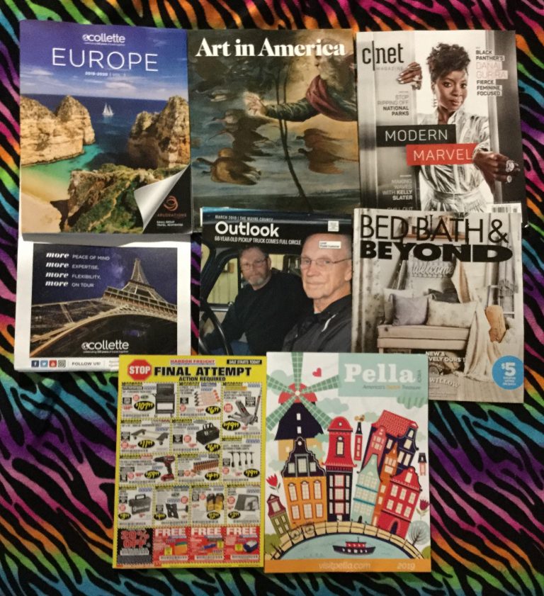📬 02-28-2019 FREE mail 🏰Europe guide from Collette 🎨 Art in America 👗 C-Net 🗺 Collette🚛 The Wayne County Outlook 🛏 Bed Bath & Beyond   🛠Harbor Freight Tools 🏙 Pella Iowa travel guide 📚