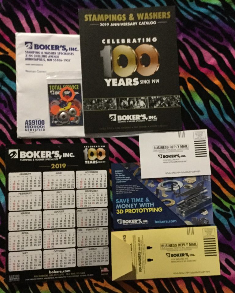 Free 2019 Boker’s Inc Anniversary catalog and 2019 calendar