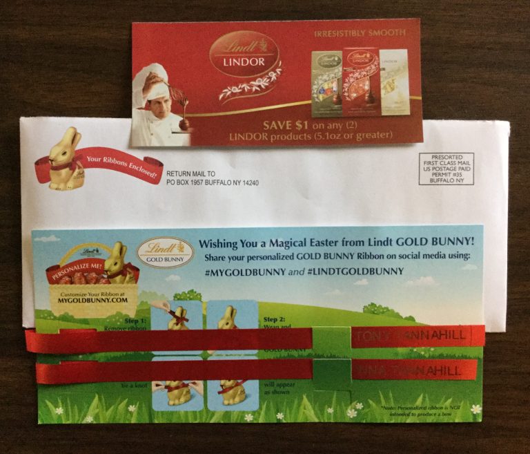 Free Lindt Personalized  #LINDTGOLDBUNNY Ribbons
