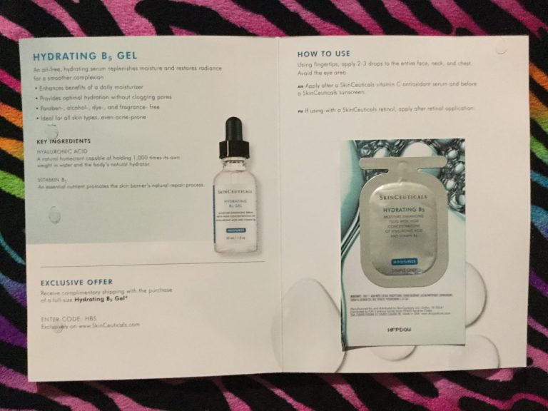 Free  Skin Ceuticals Hydrating B5 Gel Sample