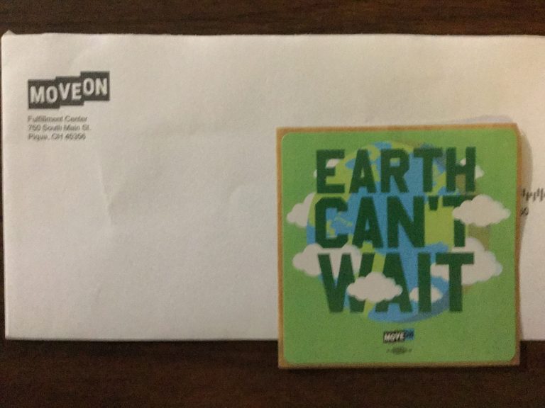 Free  Earth Can’t Wait Sticker