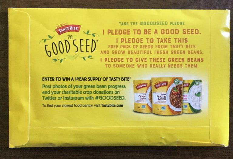 Free Tasty Bite The Good Seed Organic Green Bean Seeds