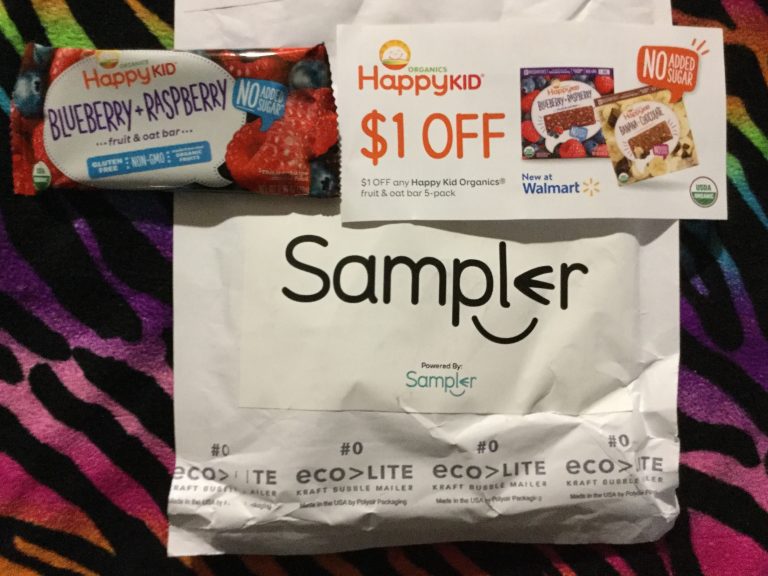 Free Happy Kids Organics  Blueberry + Raspberry fruit & oat bar