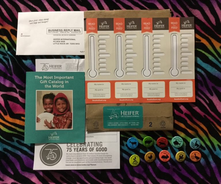 Free Heifer International  Buttons and Bookmarks