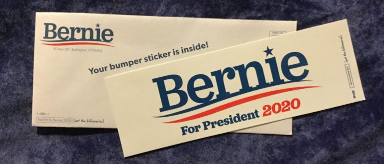 Free Bernie Sanders for President 2020 Sticker