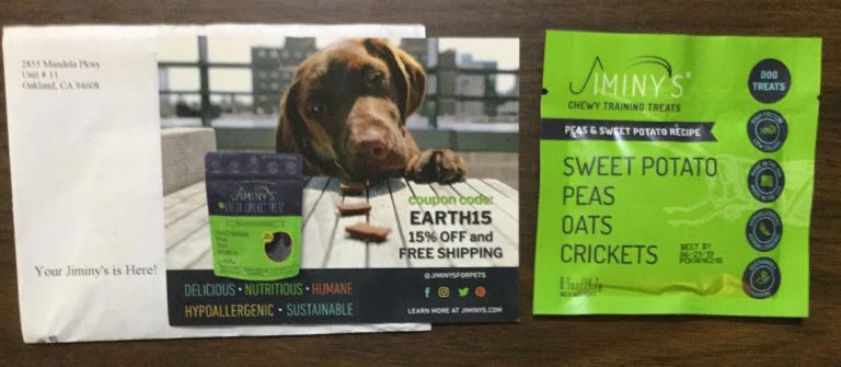 Free Jiminy’s for Pets dog food sample