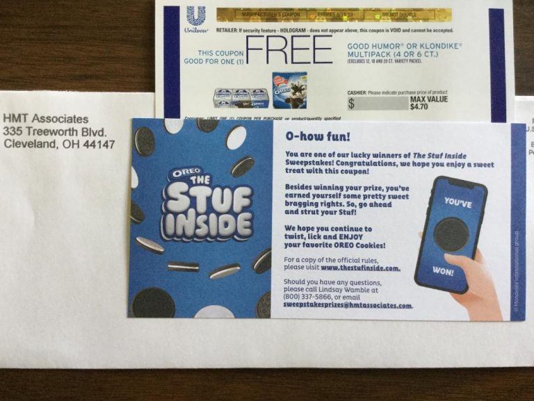winner in OREO The Stuff Inside Sweepstakes