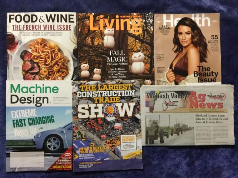 📬 9-19-2019 FREE mail 🍷Food & Wine 🎃 Martha Stewart Living 🏃Health 🚗 Machine Design 🚜 Construction Trade Show 🌽 Wabash Valley Ag News