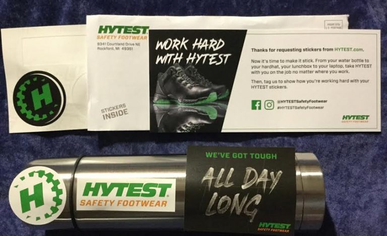Free Hytest Safety Footwear Stickers
