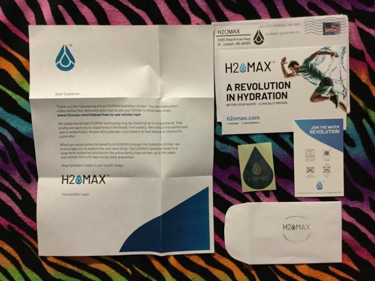 Free #H20MAX hydration sticker