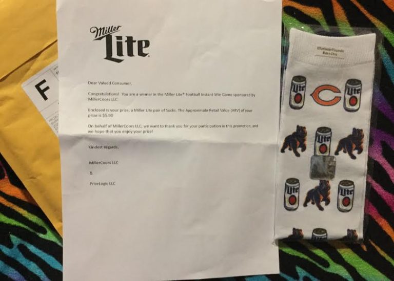 Winner in the Miller Lite Football  Instant Win Game
