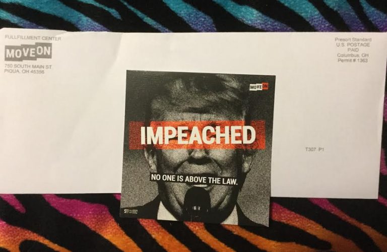 Free Impeach Trump No one is above the law sticker