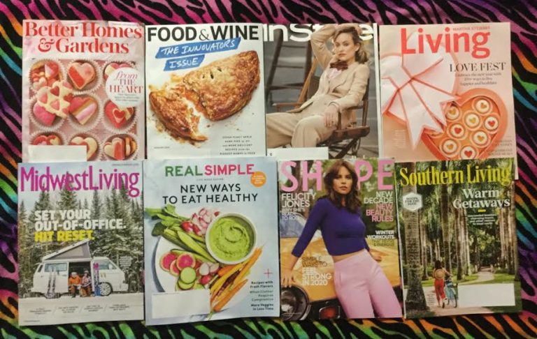 📬 02-10-2020 FREE mail 💟 Better Homes & Gardens 🍷 Food & Wine 👗 In Style 💝 Martha Stewart Living 🏂🎿 Midwest Living 🍲 Real Simple  👙 Shape 🌴 🚴 Southern Living 📚