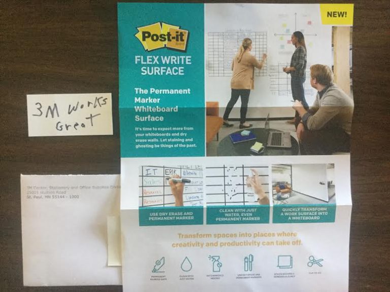 Free 3m Post-it Flex Write Surface Sample