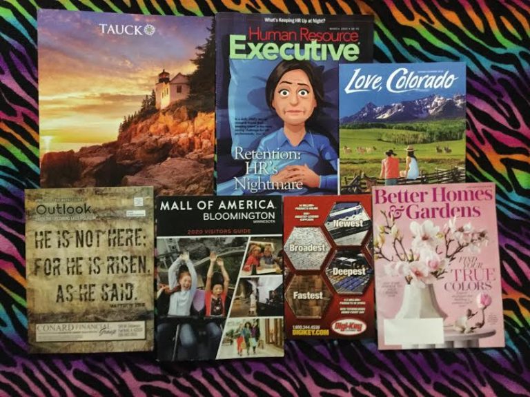 📬 03-26-2020 FREE mail 🗺 Tauck Coast to Coast travel guide 🛏 Human Resource Executive 🐎 Love Colorado 🌽 Wayne County Outlook 🏬 Mall of America Visitors guide🔑 Digi-Key Electronics💐 Better Homes & Gardens  📚