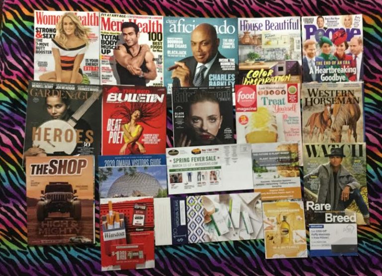 📬03-14-2020 FREE mail 👙Woman’s Health 🏋Men’s Health  🚬 Cigar Aficionado 🛋 House Beautiful 👪 People 🎸 Garden&Gun 🍎🐂The Red Bulletin 📽 Entertainment weekly   🎂 Food Network 🐎 Western Horseman 🚚 The Shop 🌐 2020 Omaha Visitors Guide 🐴 Murdoch’s Spring Sale 🍀🍔 Plant Based World Conference & Expo 📺 Watch  🚬Winston and Virginia Slim coupons  🚿 L’Occitane En Provence Shower Oil offer 🛏 Puffy Mattress + Pillow offer 📚