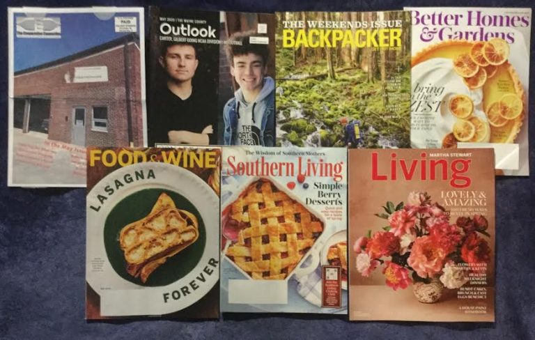 📬 04-30-2020 FREE mail🔌 The Cooperation Connection 🏫 The Wayne County Outlook 🎒 Backpacker 🍊 Better Homes & Gardens 🍷Food & Wine 🍰 Southern Living 🌹  Martha Stewart Living 📚