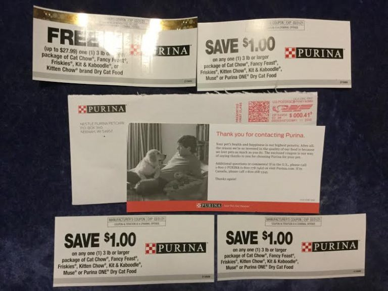Free Purina  Cat food coupons