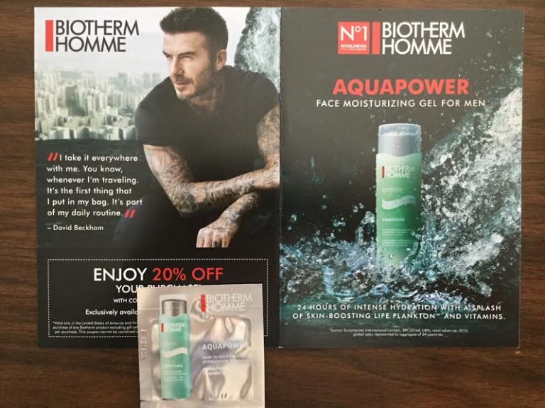 Free sample of #BiothermHomme Aqua-Power Face Moisturizing Gel