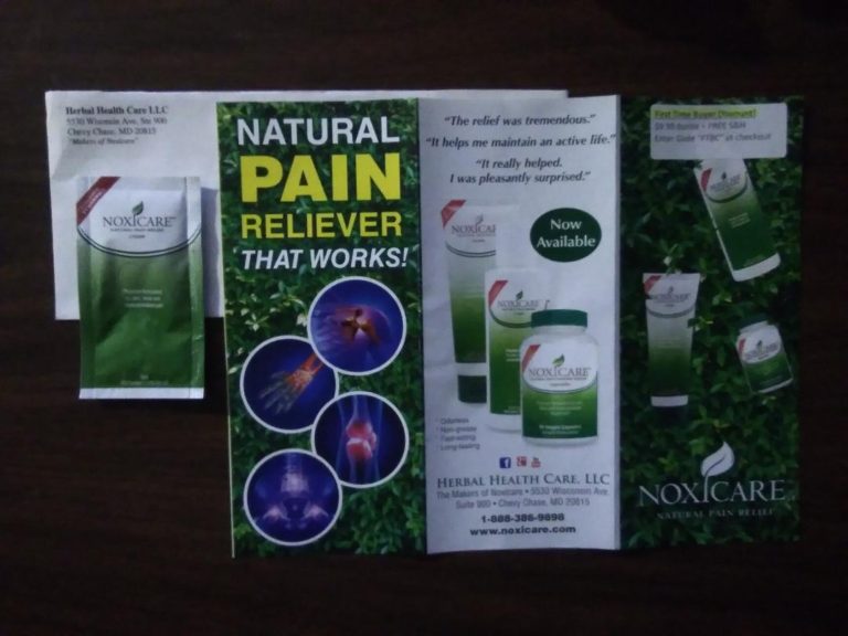 Free Noxicare Natural Pain Relief Cream