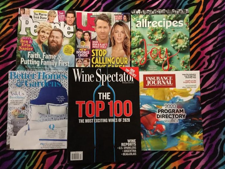 📬 12-24-2020- FREE mail 👪 People 👫 US weekly 🍪All recipes 🛏 Better Homes & Gardens 🍷 Wine Spectator 🎨 Insurance Journal 🎄
