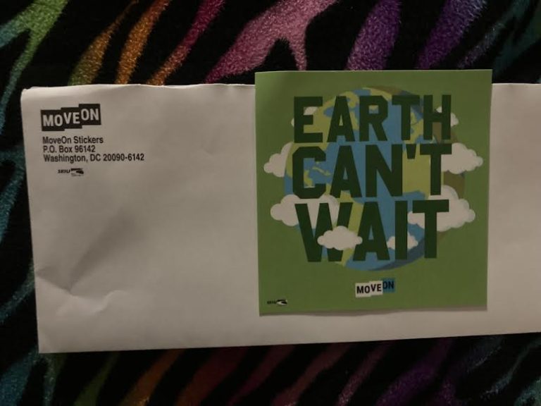 Free Earth Can’t Wait sticker