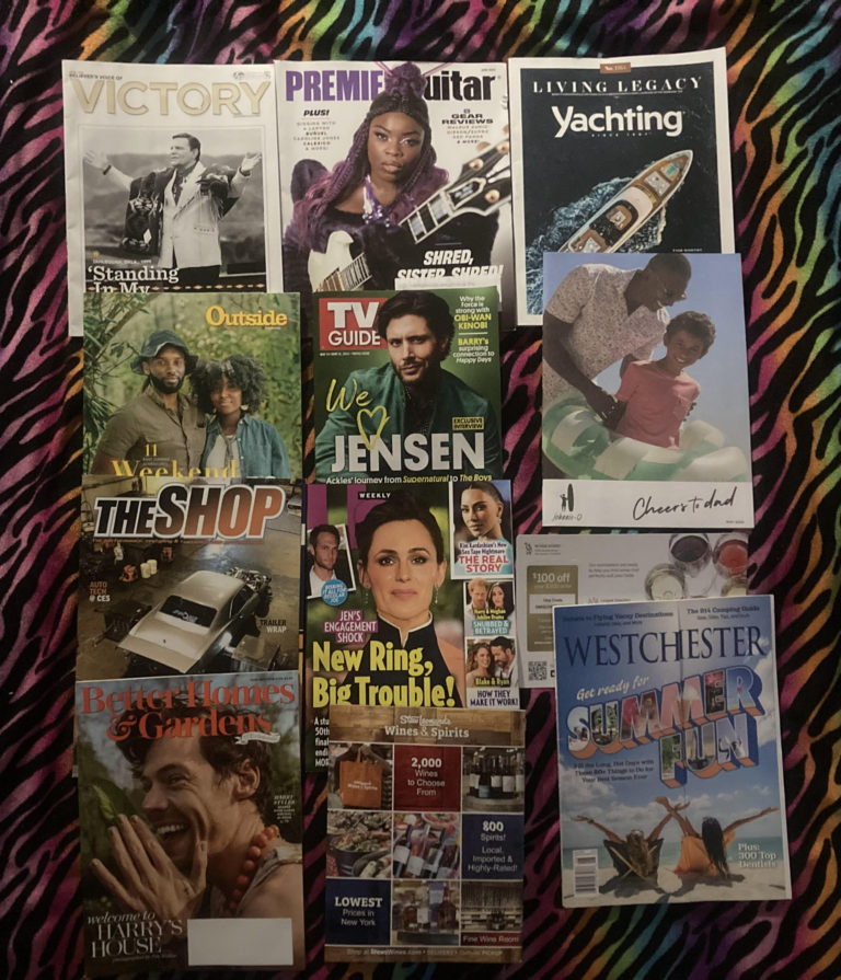 📬 5-18-2022 FREE mail ⛪ Believer’s Voice of Victory 🎸 Premier Guitar 🛥 Yachting 👫 Outside 📺 TV guide 🏄 Johnnie-O 🏎  The Shop 👗 US weekly 🍷Wine .com offer 🌴 Better Homes & Gardens 💸 Wine & Food 🏖 Westminster 📚