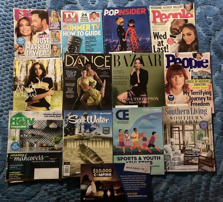 📬 7-30-2022 FREE mail 👰 US weekly 📺 TV guide 🎭 The Pop Insider 💒 People 👙 Elle 👯 Dance 👗 Harper’s Bazaar 👪 People 🚰 HGTV 🎣 Salt Water Sports 🏃 CE 🚪 Southern Living 💝⛺ California Casualty 📚