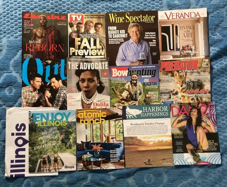 📬 8-26-2022 FREE mail 🕴 Esquire 📺 TV guide 🍷 Wine Spectator 🚪 Veranda 💪💪 Out 👗 The Advocate 🏹 Bow Hunting 🐺 Predator Extreme  🚞 Enjoy Illinois 🛋 Atomic Ranch 🐢 Harbor Happennings 💃Dance 📚