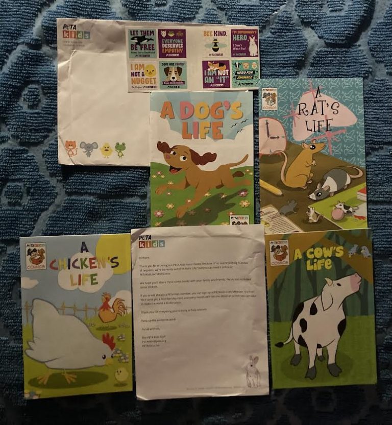 Free PETA Kids comic books   & stickers