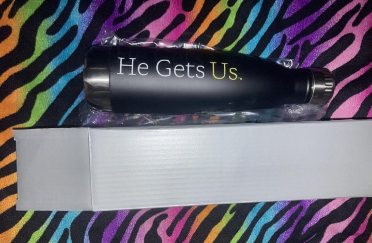 Free  He Gets Us Water Bottle