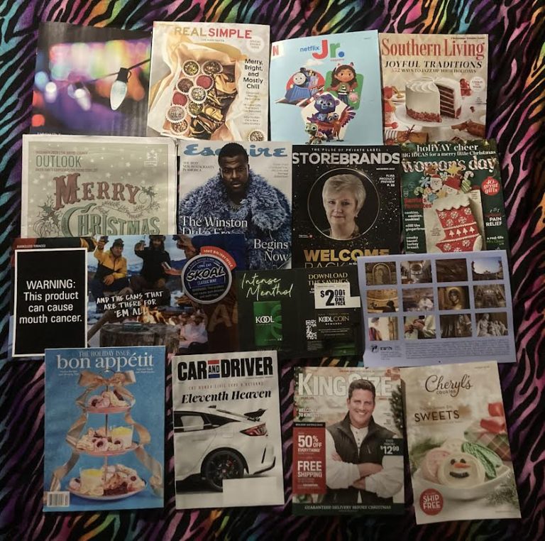 📬 11-29-2022 FREE mail 🎄 Answers Insiders 🍥 Real Simple 📰 Netflix Jr 🎂 Southern Living 🎅 The Wayne County Outlook 👘 Esquire 🏪 Store Brands 🛍 Woman’s Day 🚭 Skoal coupon 🚬 Kool coupon 🗓 2023 Family Calendar 😋 Bon Appetit 🏎 Car and Driver 👑 King Size 🍪 Cheryl’s Cookies 📚