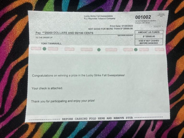 Big winner 🏆 In the Lucky Strike Fall Sweepstakes 🙏