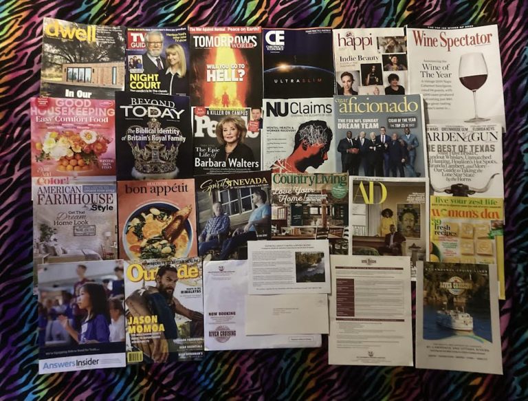 📬 1-14-2023 Free mail 🏠 Dwell 📺 TV Guide 👿 Tomorrow’s World 🏋 CE 🙋 Happi 🍷 Wine Spectator 🏵 Good House Keeping 👑 Beyond Today 👪 🤑 NU Claims 🚬 Cigar Aficionado 🐂 Garden & Gun 🛏 American Farmhouse 🍜 Bon Appetit 🎰 Spirit Nevada 🔪 Country Living 🏡 AD 🍰 Woman’s Day 📚