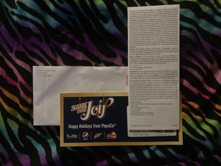 Winner in the Happy Holidays from  PepsiCo  Share more Joy Sweepstakes