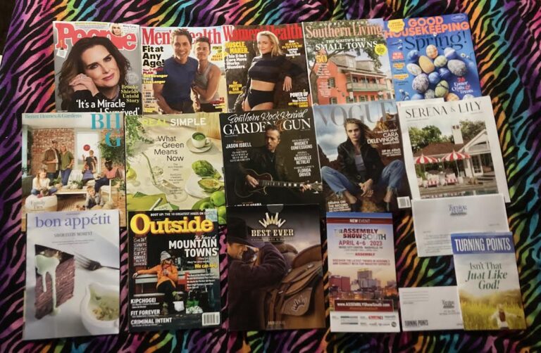 📬 3-20-2023 FREE mail👪 People 🏋 Men’s Health 👙Women’s Health 🏡 Southern Living 🍳 Good Housekeeping 🚪 Better Homes & Gardens 🍏 Real Simple 🔫 Garden & Gun 🕴 Vogue 🏊 Serena & Lily 🍰 Bon Appetit 🏂 Outside 🏇 Best Ever 🏙 The Assembly Show South ⛪ Turning Points  📚
