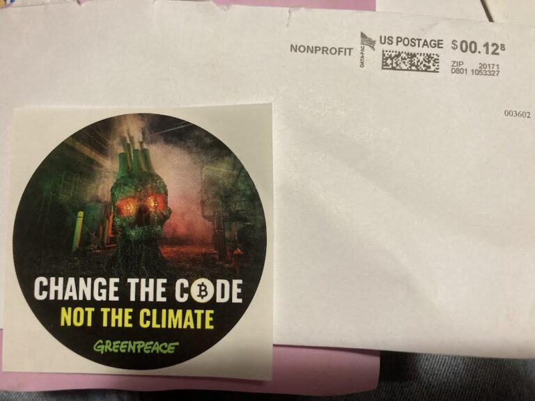 Free Change the code not the climate greenpeace sticker