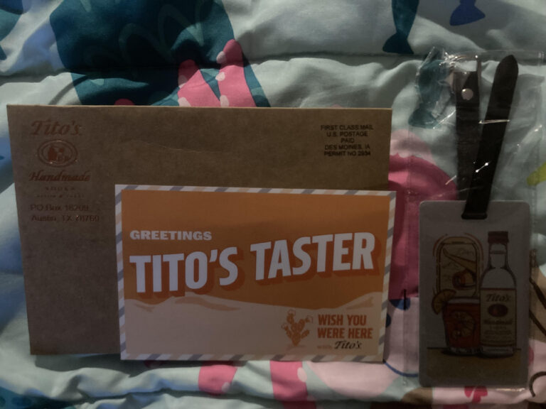 Free Tito’s Handmade Vodka metal tag