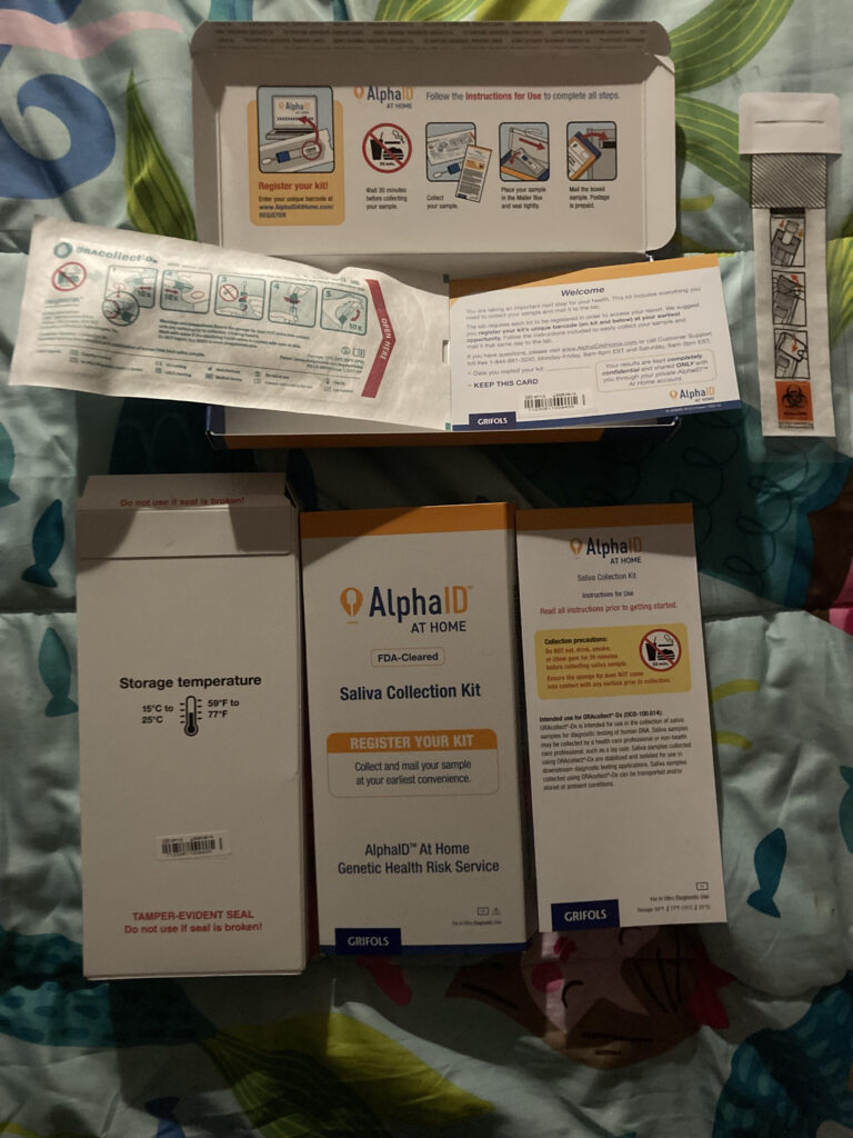 Free    Alpha I.D. Products at home Saliva Collection Kit