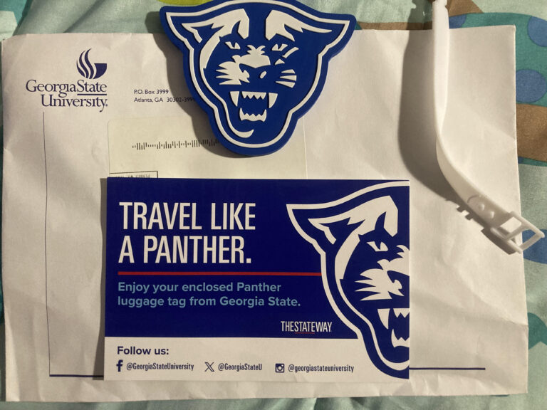 Free Georgia State University Panther luggage tag