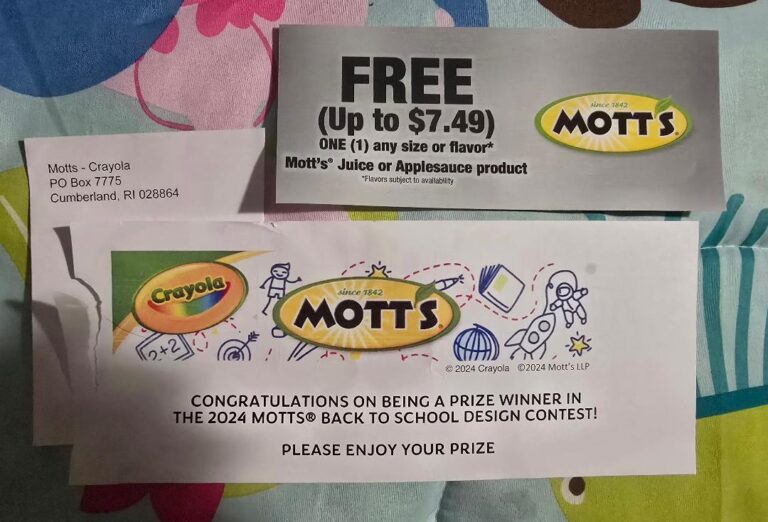 Winner in the 2024 MOTTS Back to school design contest