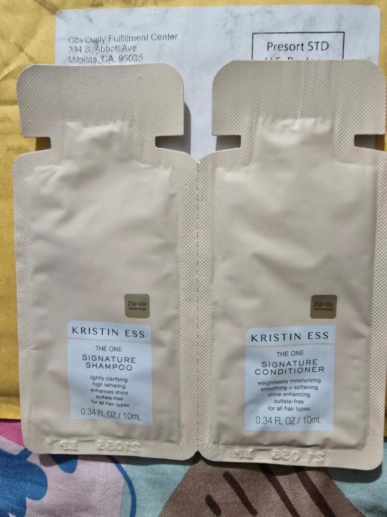 Free sample of Kristin Ess Hair shampoo &  Conditioner