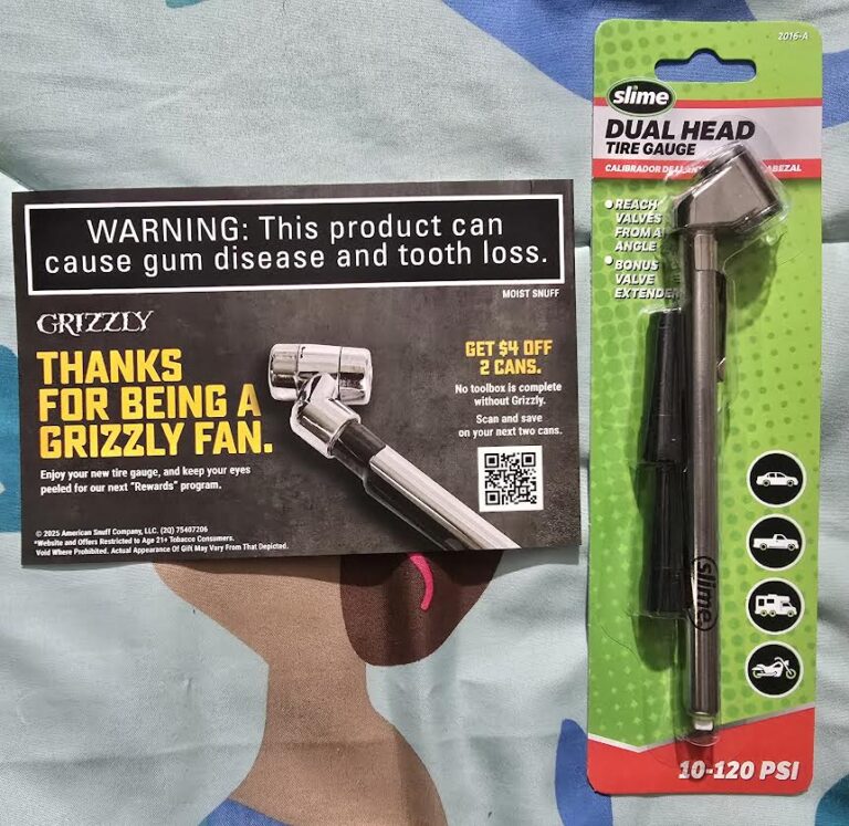 Free Slime Dual Head Tire Gauge